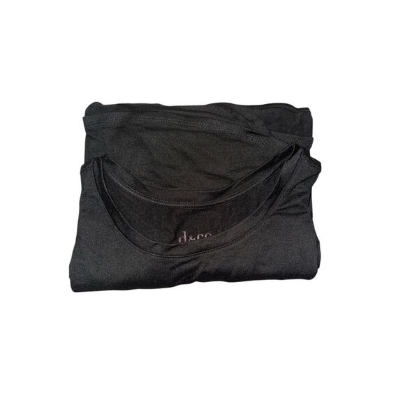 Denim & Co Womens 3X Lux Jersey Crew Neck Tunic Black Long Sleeve Hi-Lo Hem NWT - Picture 1 of 4